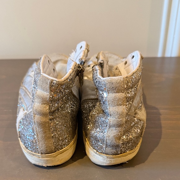 Golden Goose Silver Glitter High-Top Sneakers - Picture 3 of 10